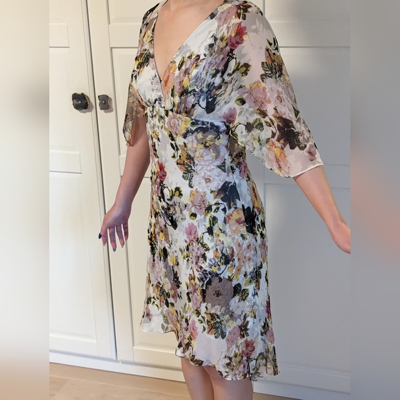 Marciano Floral Silk Midi Dress - Size S - Picture 9 of 10